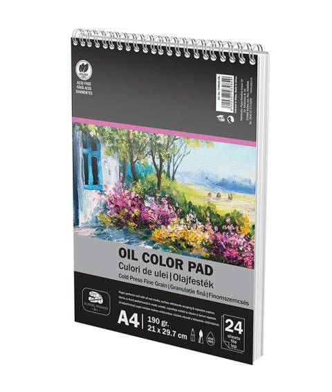 Bloc Desen Spira, A4, Schoolfriendly ART, hartie speciala 190g 24file, Culori Ulei