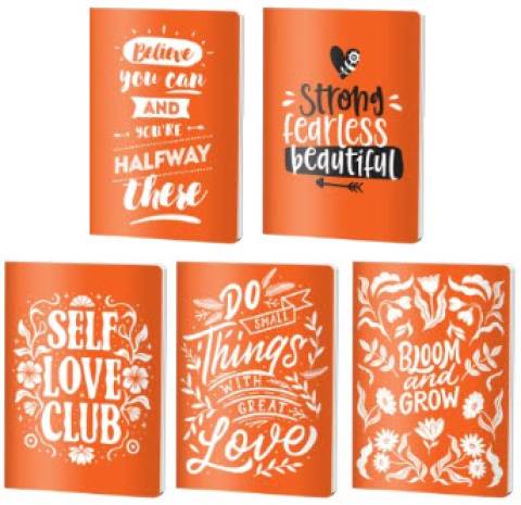 Caiet Dictando, A5, Pigna , coperta plastic, 48file, 70 gr, MIX ORANGE