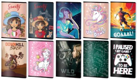 Caiet Matematica, A5, Pigna , coperta plastic, 48file, 70 gr, MIX